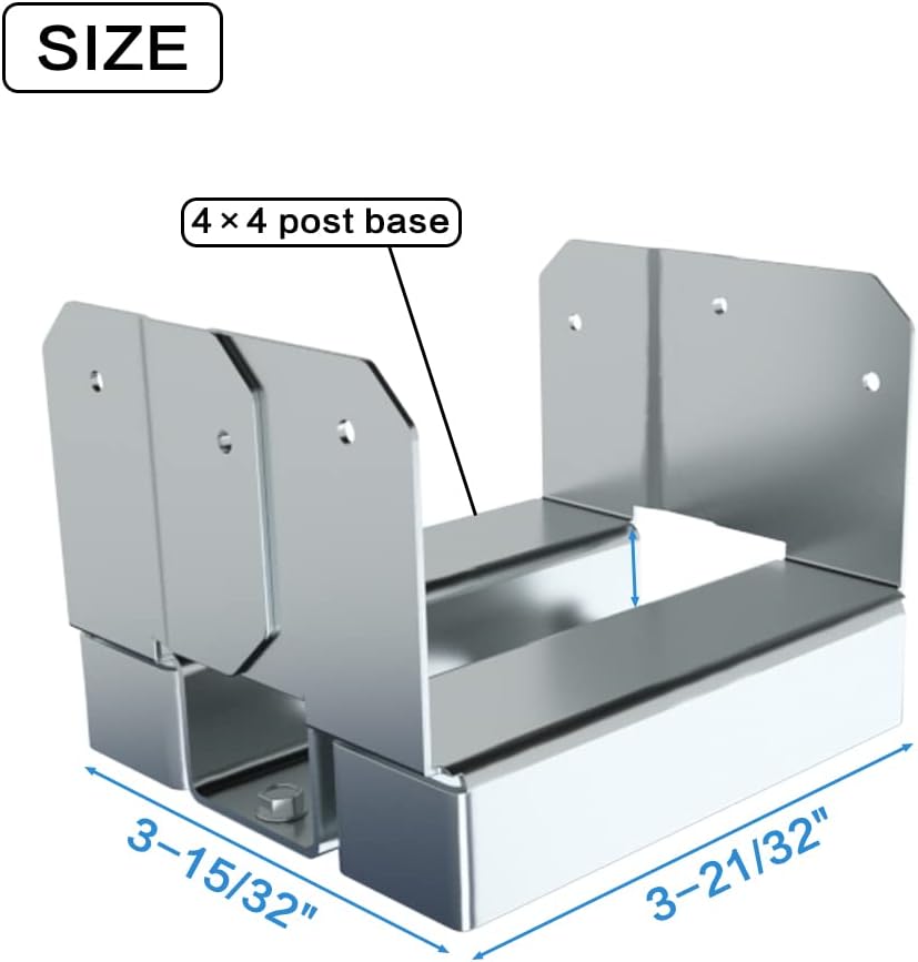 20pcs 4x4 Galvanized Steel Post Base Adjustable Concrete Anchors Deck Post  Bracket – Vikofan