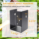 4PCS 4x6" Black Joist Hanger